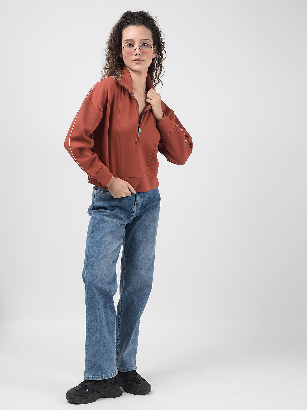 Numero Uno Women Solid Brown Sweat Shirt